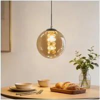 Nettlife Pendelleuchte gold/GrauG9 modern Glas 1/3/4/6/10/15 Flammig Hängelampe, Höheverstellbar, LED wechselbar, Warmweiß, für Küchen Wohnzimmer Schlafzimmer Flur