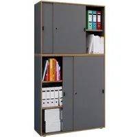 VCM Aktenschrank Büroschrank Aktenschrank Schiebetüren Salia 5fach (1-St) VCM Büroschrank Schiebetüren Salia 183x100x37 cm Holzwerkstoff