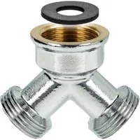 tecuro Gewindefitting 2-Wege Verteiler, Gabelstück allseitig 3/4 Zoll - inkl. Dichtung