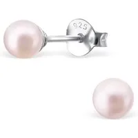 BUNGSA Ohrstecker-Set zartrosa - Ohrstecker Perlen aus 925 Silber Damen (1 Paar (2 Stück), 2-tlg), Ohrschmuck Ohrringe