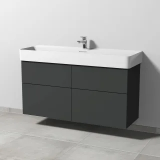 Sanipa 3way Waschtischunterbau zu Laufen VAL Waschtisch mit 4 Auszügen, Graphit-Matt SP8251B