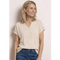 STREET ONE T-Shirt mit geschlitztem Rundhalsausschnitt
