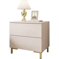 Lookway Nachttisch LINA Kaschmir mit LED Beleuchtung, Breite 55cm