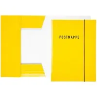 Idena Organisationsmappe Idena 10372 - Postmappe DIN A4, Glanzkarton mit Gummizug, gelb, 1