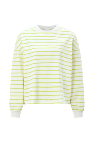 Rich & Royal - O Striped Sweatshirt urban lime - Gr. - M