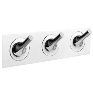 VitrA Istanbul Hakenleiste A48012 320 x 60 x 90 mm, mit 3 Haken, Wandmontage, Messing verchromt