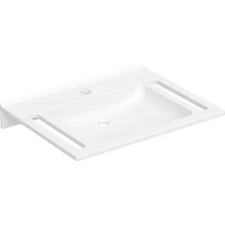 Geberit Agilo Waschtisch, Varicor, 700x550mm mit Ausschnitte, mit Hahnloch, ohne Überlauf., weiss 402170016