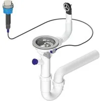 Bruckner Siphon Küchenspüle-Siphon mit Überlauf, Steuerung und Anschluss, 6/4", DN40, Bruckner-155-128-0