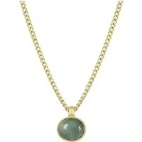 Einzelstück Kette mit Anhänger Halskette wasserfest Ubud Stein 14K vergoldet Edelstahl