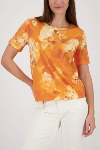 monari - T-Shirt mit Blumen-Muster aperitif gemustert - Gr. - 36