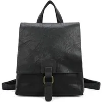 ITALYSHOP24 Rucksack Damen Schultertasche Backpack Umhängetasche CrossBody Leder Optik Bag, Geräumiges Hauptfach, praktische Fächer, komfortabel, leicht & robust