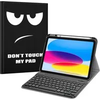 Fintie Tablet-Hülle für iPad 11. Generation 11" 2025(A16), iPad 10. Generation 2022 10.9", Case mit Pencil Halter, magnetisch Abnehmbarer Tastatur(QWERTZ Layout)