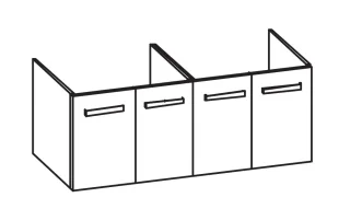 Artiqua 414 Waschtischunterschrank für Velvet 719113 Graphit Struktur quer, 414-WU4T-V54-7098-401 414-WU4T-V54-7098-401