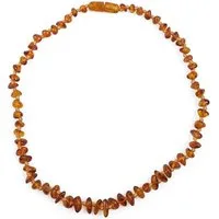 GRÜNSPECHT Kette ohne Anhänger Bernsteinkette - Flachbarock cognac