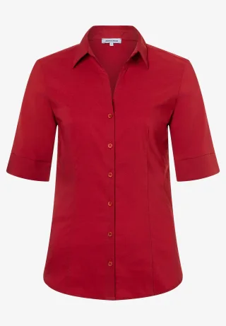 MORE & MORE - Baumwoll/Stretch Bluse rot - Gr. - 42