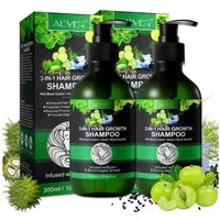 ALIVER Haarshampoo Kopfhaut Pflege Haarwachstum mit Rizinusöl Amlaöl Schwarzkümmelöl, 2-tlg., Vegan, mit biotin angereichert