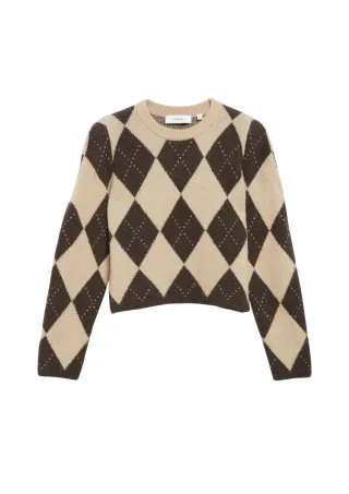 comma - Pullover mit Jacquardmuster braun/beige - Gr. - 34