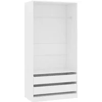 vidaXL Kleiderschrank Mehrzweckschrank Weiß 100x50x200 cm Holzwerkstoff