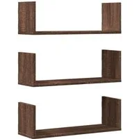 vidaXL Regal Wandregale 3 Stk. Eichen-Optik 58x18x18 cm Holzwerkstoff, 1-tlg.