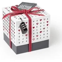 SURPRISA Geschenkbox Geschenkbox mit Samt und Glanz, Rätselbox für Geschenke und Gutscheine, zum Valentinstag, Jahrestag, Hochzeitstag