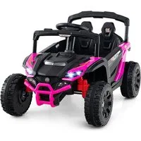 COSTWAY Elektro-Kinderauto, Belastbarkeit 30 kg, 12V Elektroauto, mit Fernbedienung, LED, Musik, Hupe