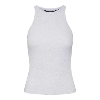 Vero Moda - Ärmelloses Oberteil für Damen, Rundhalsausschnitt, gerippt, Regulär (Hellgrau meliert)