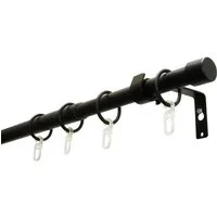 GARDINIA Gardinenstange Set Metall, Ø 19 mm, 1-läufig, ausziehbar, mit Bohren, verschraubt, Aluminium, 1-Lauf