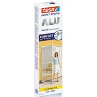 tesa Insektenschutz-Tür Aluminium Rahmen Fliegengitter für Türen XL & Clear View - 120x240cm, (Packung, 1-St., Fliegennetz, Aluminiumrahmen), einfache Montage