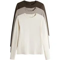 The Set Langarmshirt The Set Langarmshirts, Twist-Ausschnitt, 3er-Pack (3-tlg)
