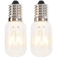 greate. LED-Leuchtmittel 2x Kühlschranklampe 15W E14 warmweiß - T22 Kapsel, 90 Lumen & 2700K, E14, 2 St., warmweiß