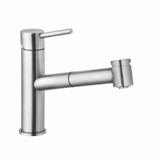 Kludi STEEL Spültisch-Einhandmischer m. Geschirrbrause edelstahl gebürstet, 44851F860 44851F860