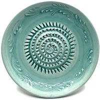 Kaladia Multireibe Reibeteller in türkis, Keramik, handbemalte Küchenreibe - Made in Spain