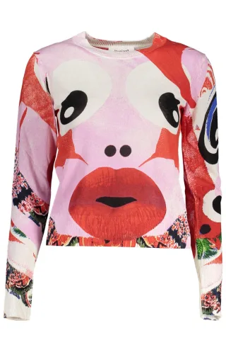 Abstract Face Strickpullover