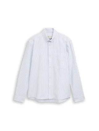 Denim Tom Tailor - Relaxed Fit Hemd aus Baumwolle light blue stripe - Gr. - XXL