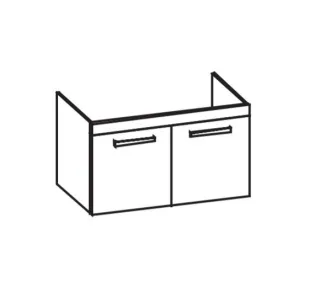 Artiqua 411 Waschtischunterschrank für Starck 3 030410, Weiß Hochglanz, 411-WU2T-D07-7016-68 411-WU2T-D07-7016-68