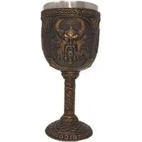 MystiCalls Becher Kelch Odin - Wikingerkelch Wikinger Met Götterkelch, 1-tlg., Polyresin, Herausnehmbarer Metalleinsatz