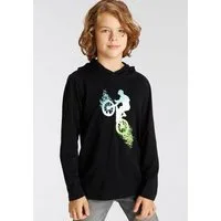 KIDSWORLD Kapuzenshirt BIKER Langarm, sportlicher Stil, mit trendigem Druck, aus Baumwolle