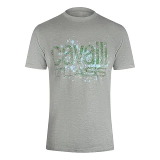 Cavalli Class - T-shirt „cracked Sprayed Logo" In Graumeliert