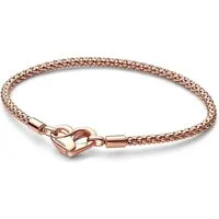 Pandora Edelstahlarmband Moments Damenarmband rosévergoldet, Herzschließe von PANDORA
