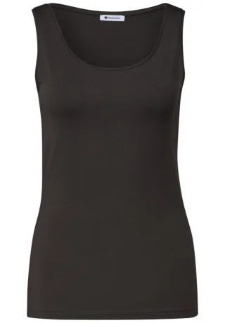 Street One - Basic Top in Unifarbe braun - Gr. - 44