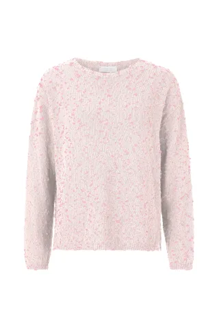 Rich & Royal - crew neck fancy yarn pearl white - Gr. - M