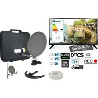 Microelectronic EasyFind Traveller Kit II TV Camping Komplettset 19 Zoll (48cm, Triple Camping Sat-Anlage