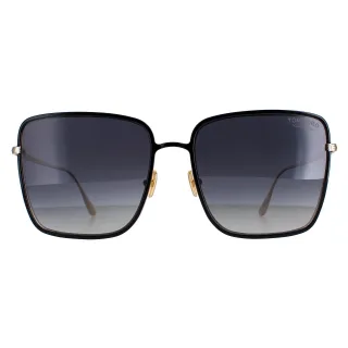 Tom Ford Square Damen Glänzend Schwarz Grau Polarisiert Heide FT0739