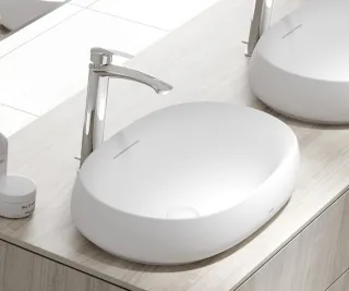 TOTO Aufsatzwaschtisch CE, rund, 60 cm, ohne Hahnloch, mit Überlauf PJS05WEEMW
