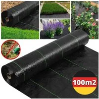 VERCO Unkrautvlies 100 m² auf 2x 50m Rolle mit 1m Breite, (Verlege Unkraut Vließ, 2-St., aufgerollt), 2 Rollen á 1,00 m x 50,00 m