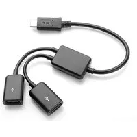 Bolwins H67 USB C Stecker zu 2x USB Buchse Kabel Adapter USB OTG Lade Splitter USB-Kabel, USB C Stecker, USB Buchse (19 cm), USB-C auf 2× USB-A OTG Adapter