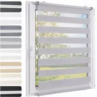 Doppelrollo Klemmfix ohne Bohre verdunkelnd Fensterrollo Seitenzugrollo Grau, Sekey, Klemmfix, für Fenster und Tür, freihängend mit Klemmträger, Seitenzugrollo