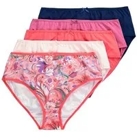 Ulla Popken Midislip Midislips 5er-Pack Blumen/einfarbig