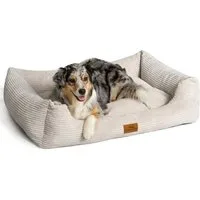 Freudentier Hundekorb Hundebett orthopädisch aus Cord, Hundebett große Hunde & kleine Hunde, Cord, Waschbar, Made in Europe, Herausnehmbares Liegekissen