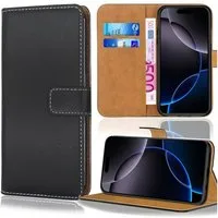 Numerva Handyhülle Bookstyle Etui Handytasche für Apple iPhone 17 Pro Max, Schutzhülle Klapphülle Flip Cover Schwarz